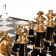 Beautiful Large Brass/Wood Chess Pieces with Table