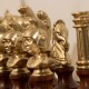 Romėnai: metaliniai šachmatai su odos pakaitalo lenta