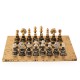 Real Gold/Silver Covered Chess Pieces with Wooden Chessboard