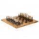 Real Gold/Silver Covered Chess Pieces with Wooden Chessboard