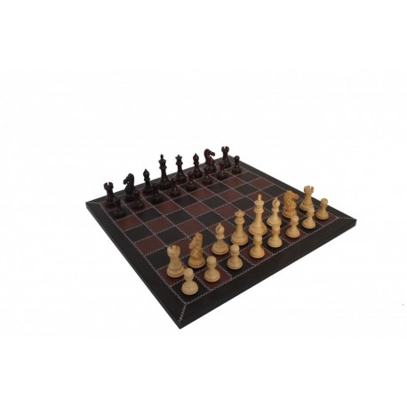 Superior Quality Chess Set with Real Leather Handmade Chessboard