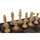 Klasikiniai prabangūs mediniai šachmatai su rankų darbo tikros odos lenta