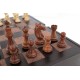 Classic Superior Wooden Chess Pieces with Real Leather Chessboard