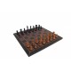 Professional Hand Carved Chess Pieces with Real Leather Chessboard