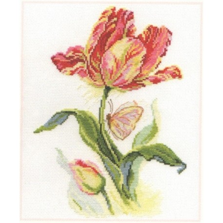 Alisa Siuvinėjimo rinkinys "Tulpė ir drugelis" 2-14 (19x25 cm)