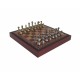 Solid Metal Chess Pieces with Very Nice Leather-like Chessboard