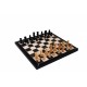 Hand Carved Modern Wooden Chess Set with Real Leather Playing Board