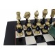 Gold and Silver Plated Metal Chess Pieces with Glossy Wooden Chessboard