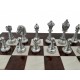 REAL Gold & Silver Plated Metal Chess Pieces with Chess Board made From Walnut