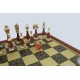 ARABIC STYLE SET: Metal & Wood Chess Pieces + Brass Effect Wooden Chessboard