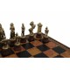 MARY STUART SET: Metal/Wood Chess Pieces with Leatherette Chessboard