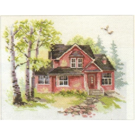 Alisa Siuvinėjimo rinkinys "Rožinis namelis" 3-19 (18x14 cm)
