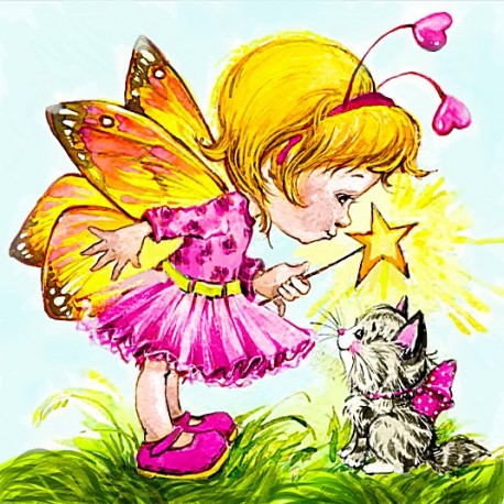 Fairy with Kitten Deimantinio Paveikslo komplektas CS2496