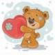Bear with the Heart 20х20 Deimantinio Paveikslo komplektas Cs2698