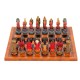 WATER vs FIRE: Beautiful Handpainted Chess with Quality Leatherette Chessboard