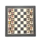 WATERLOO BATTLE: Handpainted Chess Set with Wooden Ebony Style Chessboard
