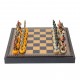 CIVIL WAR: Handpainted Chess Set with Beautiful Leatherette Chessboard & Box + Cess Set