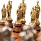 ROMANS vs BARBARIANS: Metal & Wood Chess Pieces with Leatherette Chessboard/Box