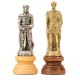 ROMANS vs BARBARIANS: Metal & Wood Chess Pieces with Leatherette Chessboard/Box