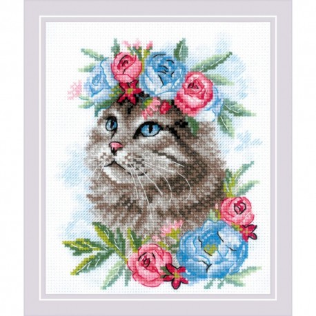 Cat in Flowers. Siuvinėjimo rinkinys iš RIOLIS Nr.: 2088
