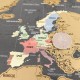 Mažas nutrinamas pasaulio žemėlapis (Juodas) + nutrinamas UK žemėlapis