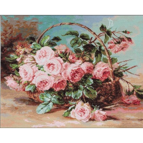 RARE find: Basket of Roses SB547 - Cross Stitch Kit by Luca-s