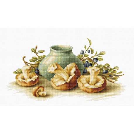 RARE find: Still Life with mushrooms SB2247 - Cross Stitch Kit by Luca-s