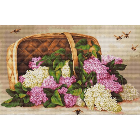 Basket of lilacs SB501