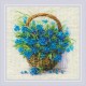 Forget Me Nots in a Basket. Cross Stitch kit by RIOLIS Ref. no.: 2170