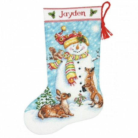 Winter Friends Christmas Stocking (40 cm) - Cross Stitch Kit by DIMENSIONS