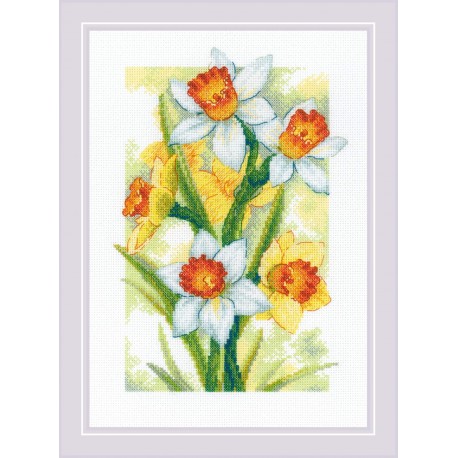 Spring Glow. Daffodils. Cross Stitch kit by RIOLIS Ref. no.: 2189