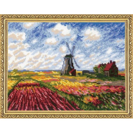 Tulip Fields after C. Monet's Painting - Cross Stitch Kit from RIOLIS Ref. no.:1643