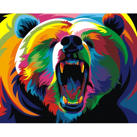 Paint by Numbers Kit Rainbow Bear 40x50 cm T40500070