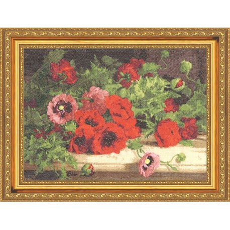 GN006 Poppies on the table Cross Stitch Kit from Golden Fleece