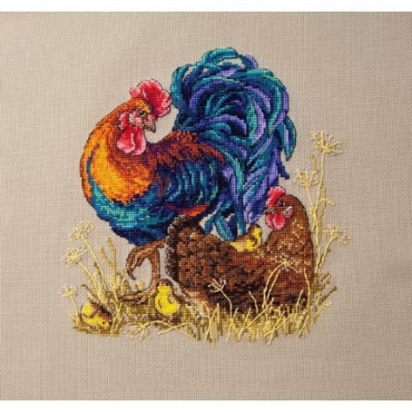 Rooster & Hen SK61 cross stitch kit by Merejka