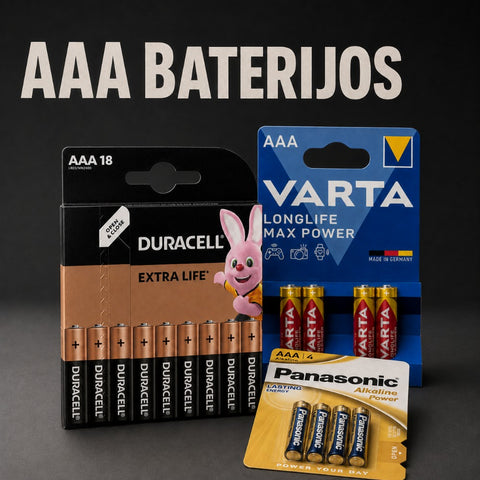 AAA baterijos kategorijos banneris
