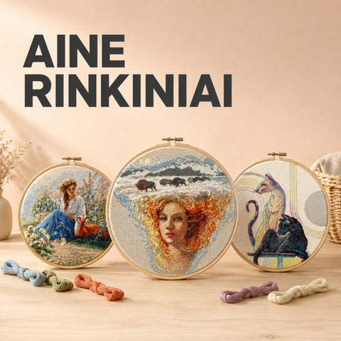 Aine siuvinėjimo rinkiniai kategorijos banneris