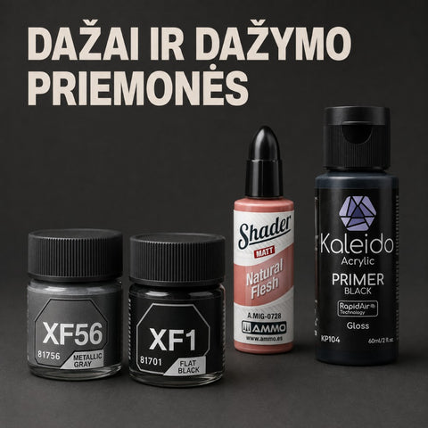Dažai ir dažymo priemonės kategorijos banneris