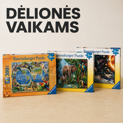 Dėlionės vaikams kategorijos banneris