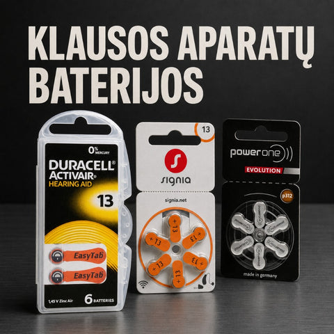 Klausos aparatų baterijos kategorijos banneris