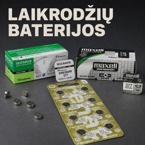 Laikrodžių baterijos (sidabro oksido) kategorijos banneris