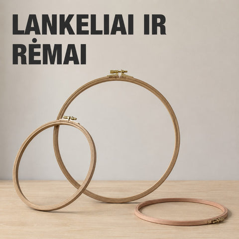 Lankeliai ir rėmai siuvinėjimui kategorijos banneris