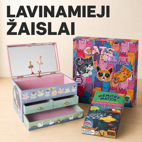 Lavinamieji žaislai kategorijos banneris