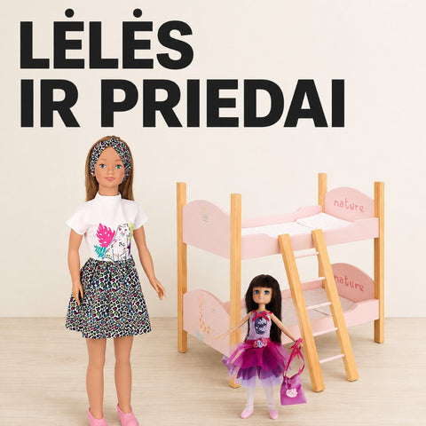 Lėlės ir jų priedai kategorijos banneris
