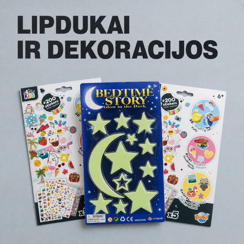 Lipdukai ir dekoracijos kategorijos banneris