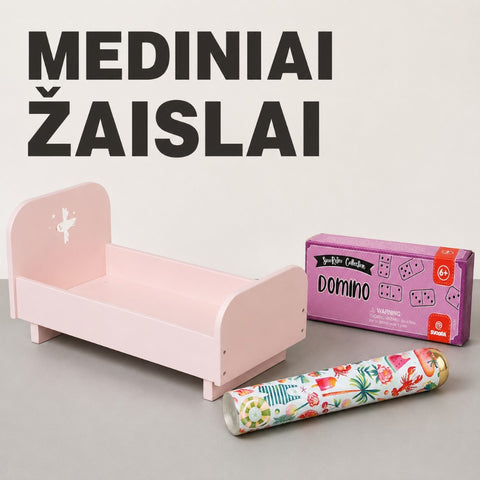 Mediniai ir klasikiniai žaislai kategorijos banneris