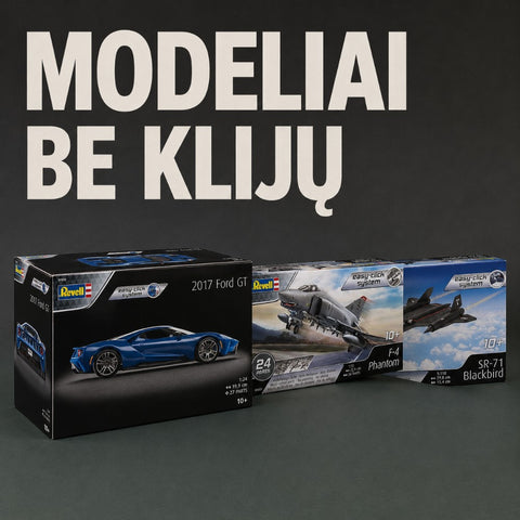 Modeliai surenkami be klijų kategorijos banneris