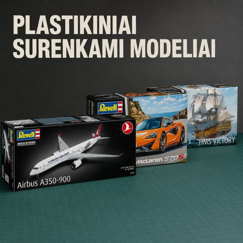 Plastikiniai surenkami modeliai kategorijos banneris
