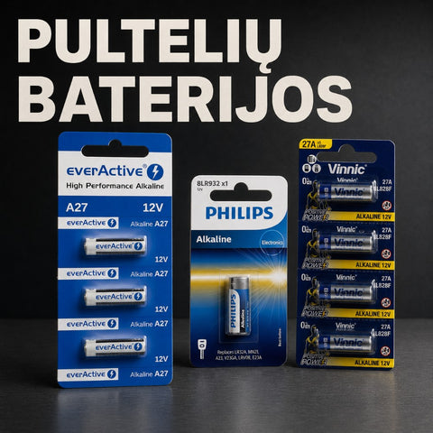 Pultelių ir signalizacijų baterijos (A23/A27) kategorijos banneris