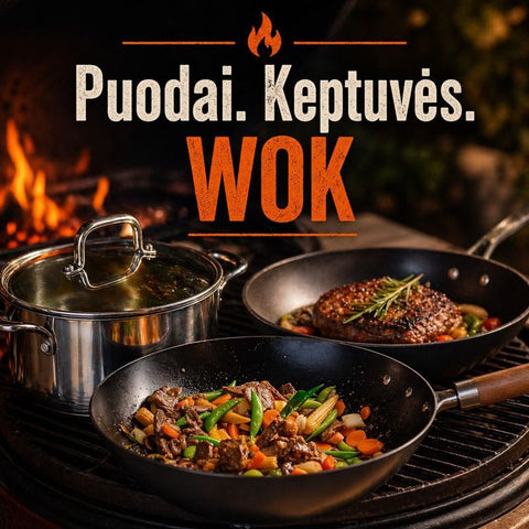 Puodai, keptuvės, WOK